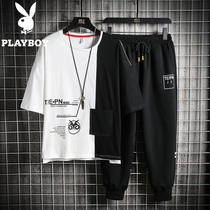 Flowers Playboy Casual Clothing Men Suit Summer 2022 New Tide Cards Fashion Handsome Clothes Two Sets