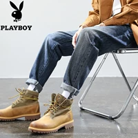 Playboy, демисезонные эластичные джинсы, элитные штаны, свободный прямой крой