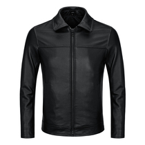 Real Leather Leather Clothing Male head layer Bull Leather Youth Short Flipped with Locomotive Leather Clothing Mens Jacket Jacket Mens Wear