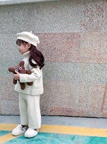 Girls Han Fashion Sweater Set 2022 Spring and Autumn girls Han - shan Ocean Gas Cover knitted two pieces