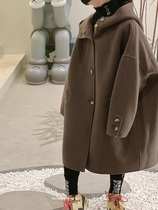 Autumn and winter fashionable Korean childrens clothing girls double-sided cashmere coat 2023 spring childrens woolen coat childrens foreign style