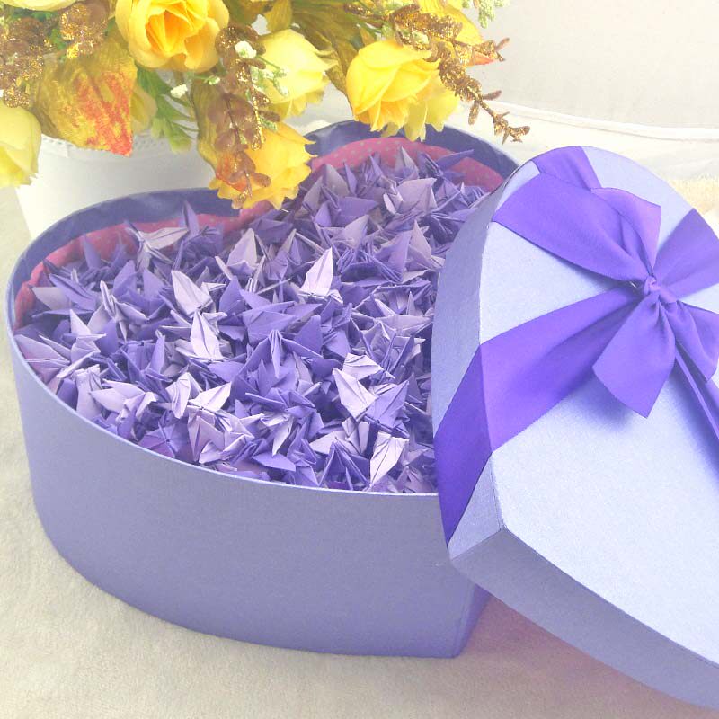 1000 purple Thousand Paper Cranes Paper Finished Love Gift Box Glass Bottle Suit Materials Kit 7 New Year's Valentine's Day