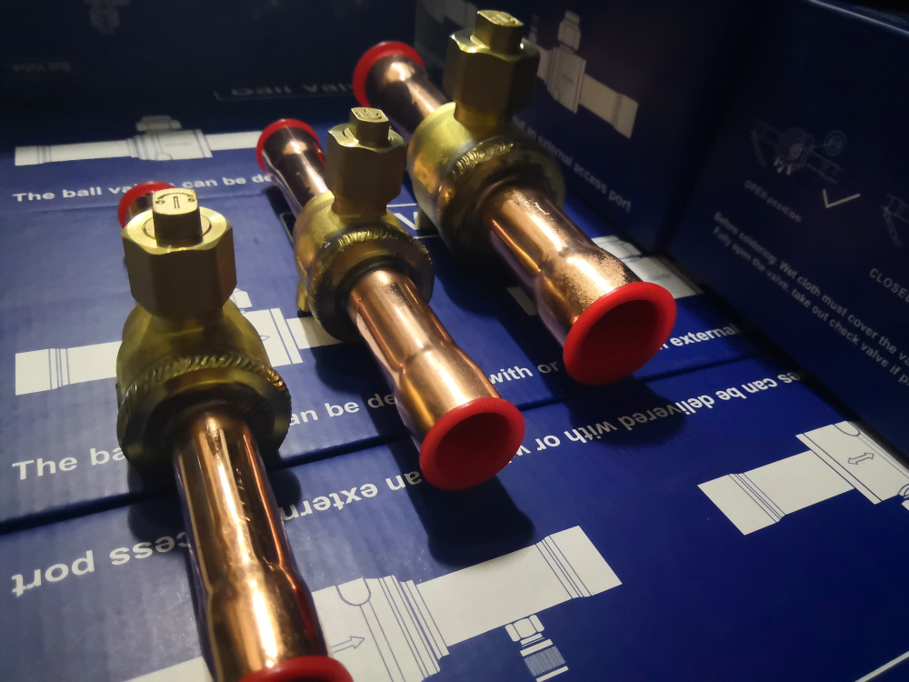 COLD STORAGE AIR CONDITIONING REFRIGERATION BALL VALVE CENTRAL AIR CONDITIONING STRAIGHT THROUGH WELDING COPPER BALL VALVE SPHERICAL STOP VALVE 42mm WELDS