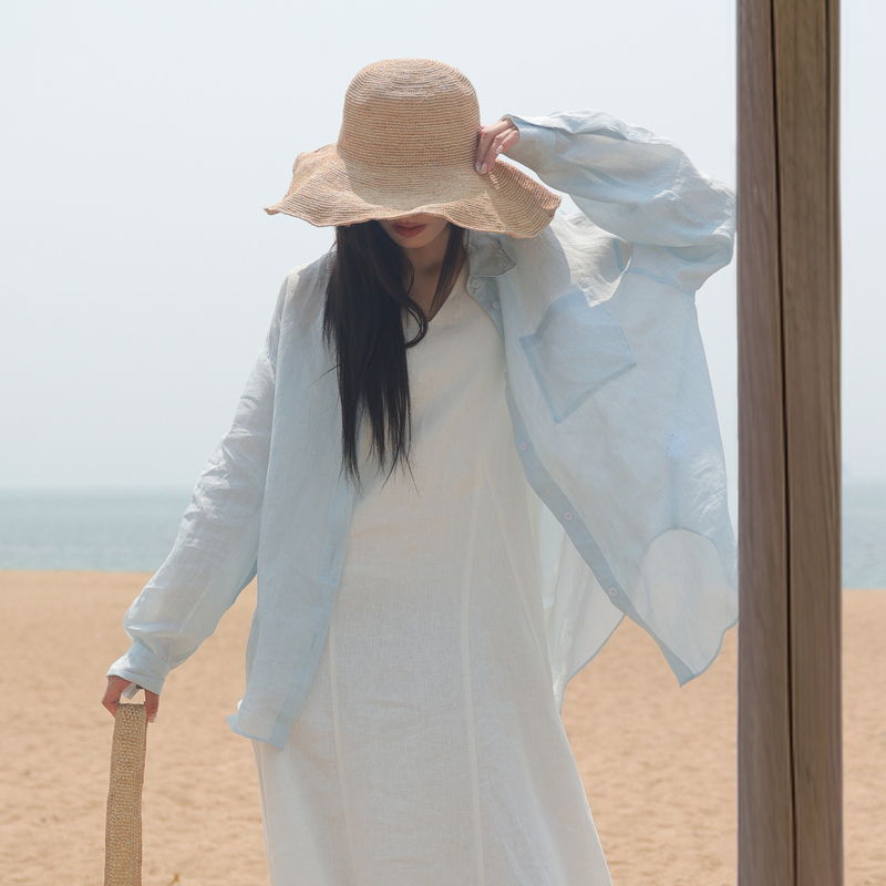 Airiqi Summer New Casual Lazy and Relaxed Style Lapel Lightweight Tencel Ramie Shirt for Women Ay52Cs524 Airiqi Summer New Casual Lazy and Relaxed Style Lapel Lightweight Tencel Ramie Shirt for Women Ay52Cs524