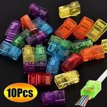 Pass Through RJ45 Cat5 Connectors Ethernet Cable Gold