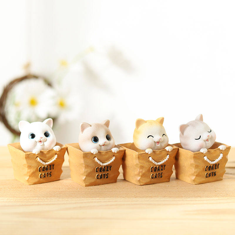 Healing Ensemble Creative Cute Ecstasy Cat Adornment Small Swing Piece Desk Face On-board Furnishing Birthday Gift Woman