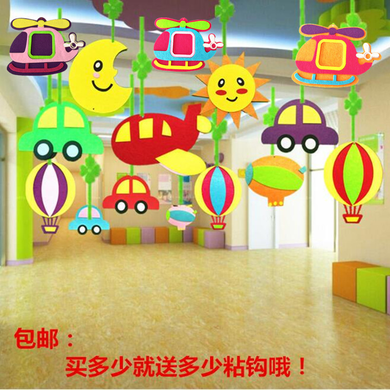 Kindergarten Classroom Hanging Decoration Corridor Hanging Decoration Shop Playground Creative Ceiling Decoration Cartoon Car Aircraft Pendant