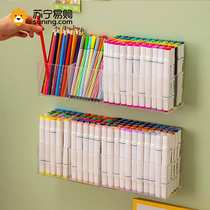 Transparent pen holder acrylic storage box student office desktop children girls high-end large capacity square 2018