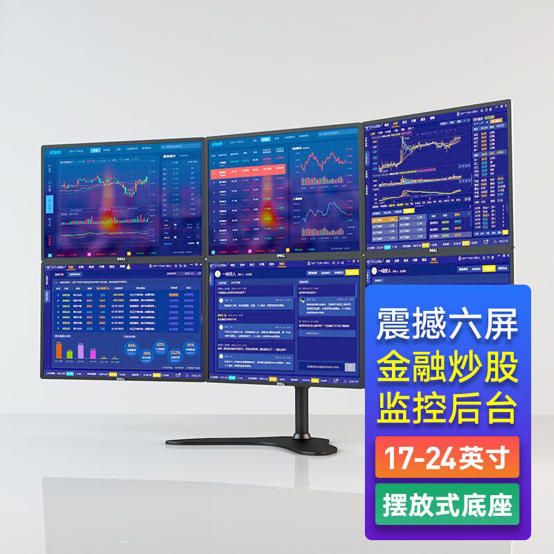 Six Screen Multi-screen stock trading powerhouse: six-screen monitor stand - punch ...