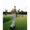 GTAL American ice leather lu-sensing straight trousers casual pants