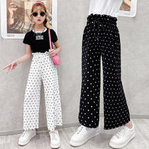 Girl Ice Silk Anti-mosquito Pants 2022 Summer Thin Outside Wearing Children Pants Trendy Ocean Gas Summer Dress Speed Dry Broadlegged Pants