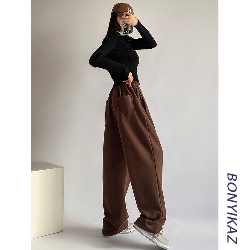 American Retro Hot Girl Coffee Summer Thin Loose Sweatpants Women's Drawstring High-Waisted Jogger Street Dance Floor-Length Pants American Retro Hot Girl Coffee Summer Thin Loose Sweatpants Women's Drawstring High-Waisted Jogger Street Dance Floor-Length Pants