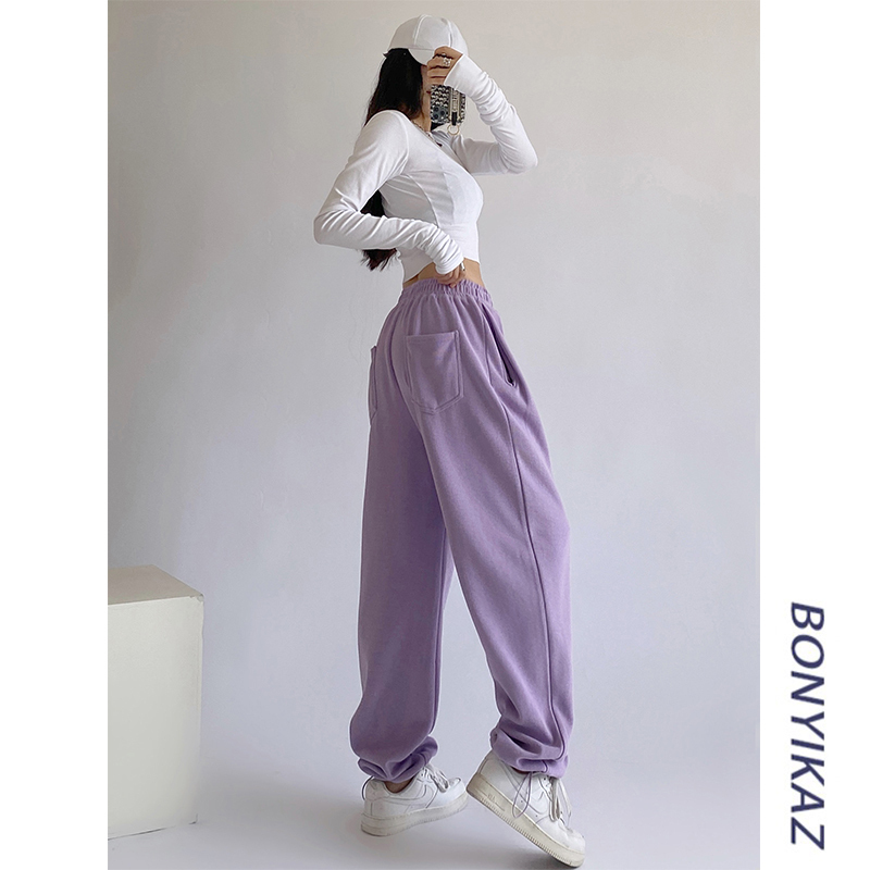 ins Blogger-Style Women's Sweatpants for Spring and Autumn 2026, New Loose Wide-Leg Pants, American-Style Jogger Casual Thin Sweatpants, Trendy