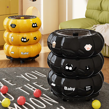 Trash Can for Living Room, Home Use, 2025 New Model, High Aesthetic Value, Suitable for Kitchen, Bedroom, Bathroom, Movable, Dopamine Style, with Lid, Cute