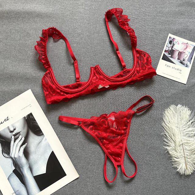 Retro Style! Sexy Cut Out Bra for Small Breasts with Underwire, Push-Up Lingerie, Hot Bra, Sexy Bra Set for Women