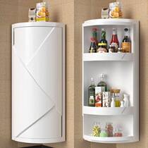 Kitchen Shelve Swivel Seasoning Condiment Condiment Lockers Wall-mounted Countertop Corner Containing Shelf Multilayer Triangle God