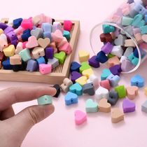 14mm 10Pcs Lot Heart Shape Silicone Beads Baby Nursing Chewa