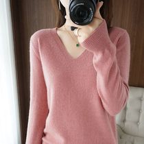 New Cashmere Womens V-neck Pullover Lace Neck Hollow Out De