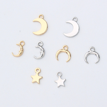 10pcs Face Crescent Moon Star Earring Charms Alloy Findings