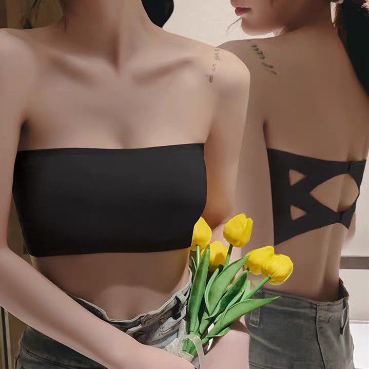 Ice silk pregnant women strapless underwear seamless female non-slip tube top wrap chest no steel ring beautiful back gathered summer thin section