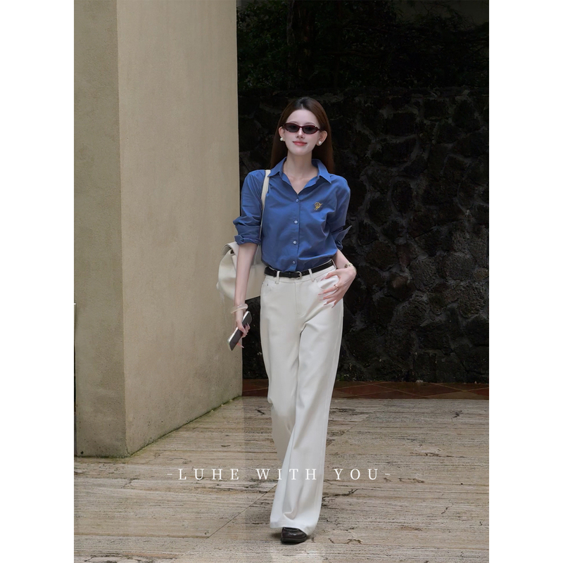 Luhe/【Grateful White Cow】Hehe Private Label~ Versatile and Elegant White Fine Cotton Jeans Luhe/【Grateful White Cow】Hehe Private Label~ Versatile and Elegant White Fine Cotton Jeans