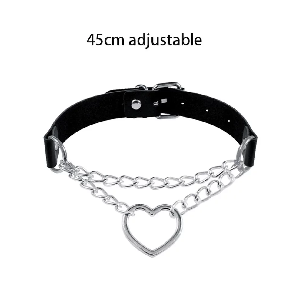 Хараджуку чокер Sexy Heart Lock Key Rivets Black Goth Punk