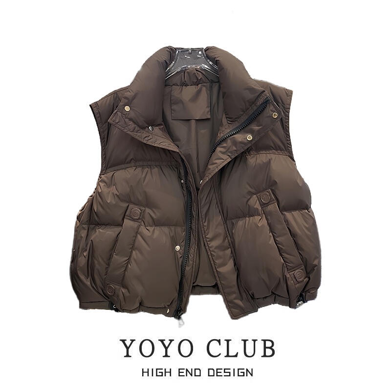 Stand Collar Sleeveless Vest Versatile Waistcoat Autumn and Winter Fashion Korean Style Loose High-Waisted down Cotton Top Vest for Women Stand Collar Sleeveless Vest Versatile Waistcoat Autumn and Winter Fashion Korean Style Loose High-Waisted down Cotton Top Vest for Women