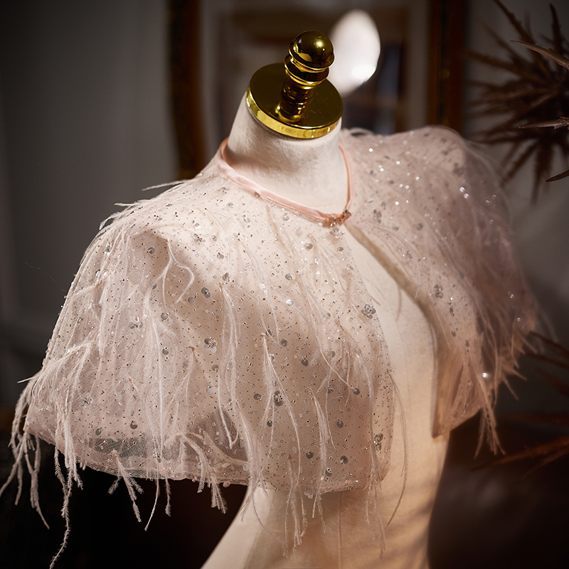 New Super Fairy-Like Feather Shawl, Versatile College Girl Style Cape, Super Fairy-Like Vest to Pair with Dresses and Cheongsam for Women