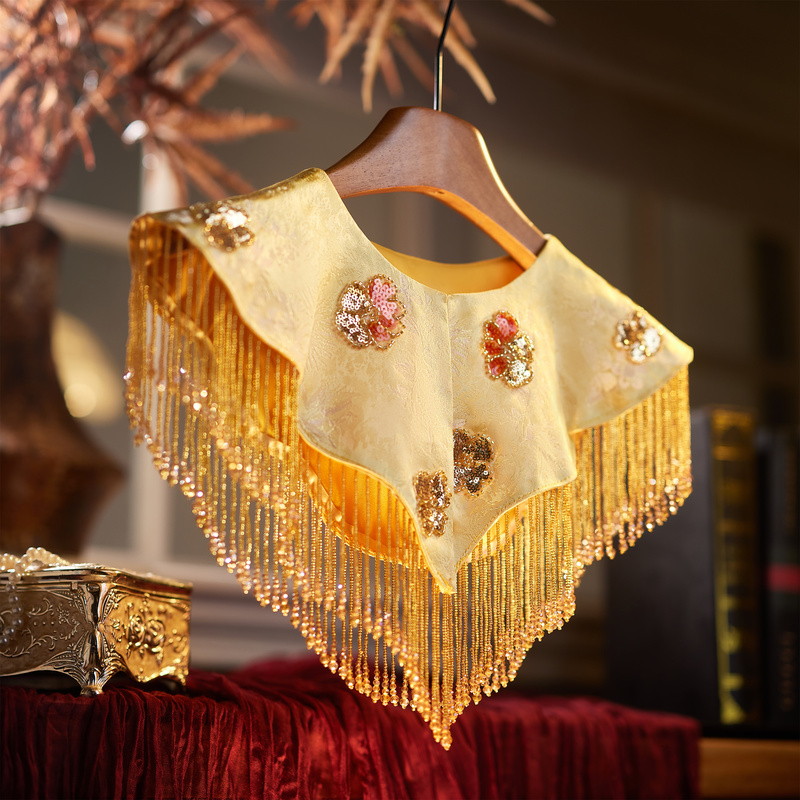 New Super Fairy-Like Round-Neck Sequin Lace Short Jacket, Versatile Heavy Handmade Tassel Vest, Paired with a Dress New Super Fairy-Like Round-Neck Sequin Lace Short Jacket, Versatile Heavy Handmade Tassel Vest, Paired with a Dress