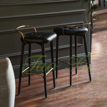 Nordic household high bar chairs simple modern design solid wood backrest bar chairs front desk cashier bar stools