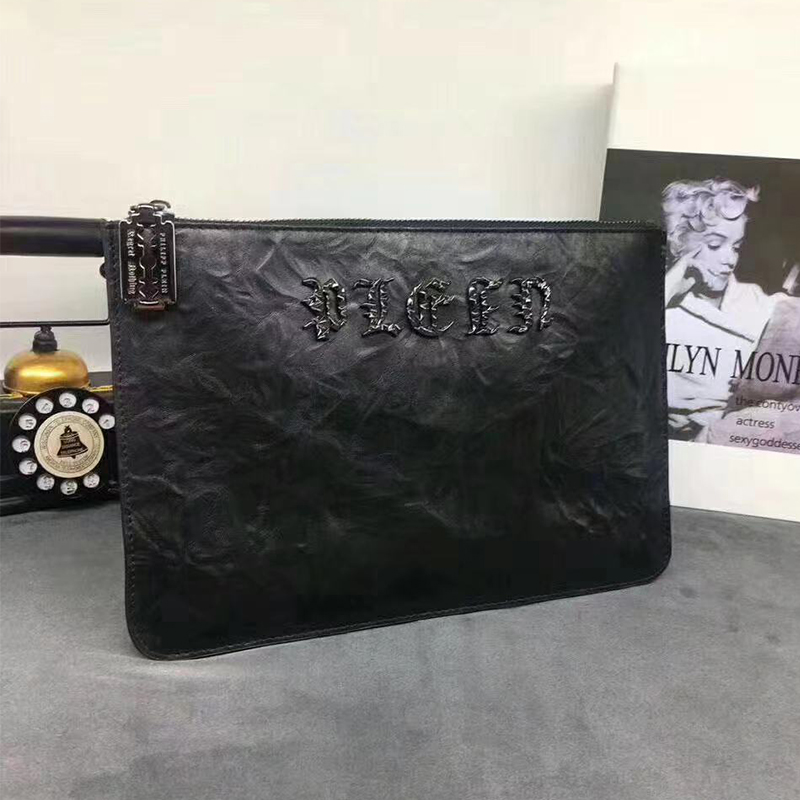 Gift leather long version wallet men's fashion leather youth zipper clutch bag European and American trend clutch bag