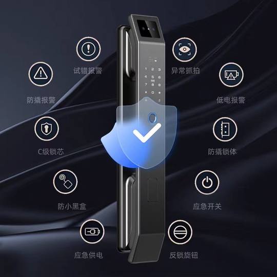 户外防水双开门锁人脸识别智能门锁全自动指纹锁对开门锁监控门锁