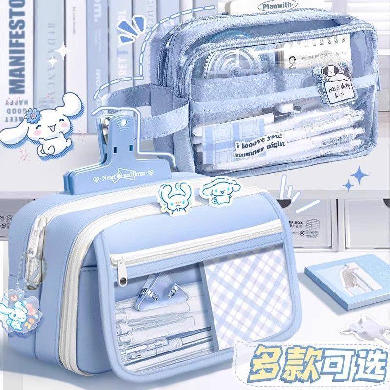 Simple and Fresh Flip-Top Pencil Case with Large Capacity, ins Style Stationery Box, Unisex Pencil Case for Middle and High School Students