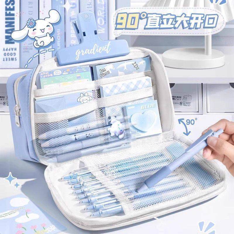 Simple and Fresh Flip-Top Pencil Case with Large Capacity, ins Style Stationery Box, Unisex Pencil Case for Middle and High School Students