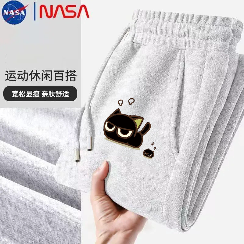 Nasa Cartoon Luo Xiaohei Print American-Style Drape Sweatpants Unisex Autumn New Sports Loose Casual Pants for Students