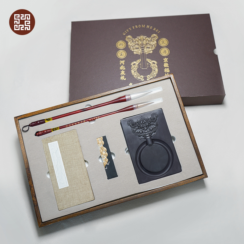 National Non-Heritage Easy Water Old Pit ink-stone Inkling Original Stone Vin House Four Treasure Tropoon Disc Suit Pen Ink Paper Inkstone Brush Calligraphy Painting Exclusive high-end Grinding Ink Inkstone Original Stone-Taobao