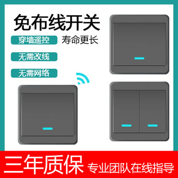 Taomei Smart Remote Control Switch Wireless Panel No Wiring Multi-Dual Control 220V Light Home Use Stick-On Remote Wall Switch