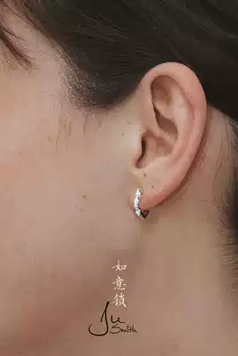 Ju Smith niche design original brand silver-plated rose gold light luxury crystal wishful safe lock earrings female