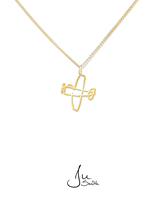 Ju Smith original jewelry childlike series small plane Ju Smith X Jeet silver plated 24k gold necklace