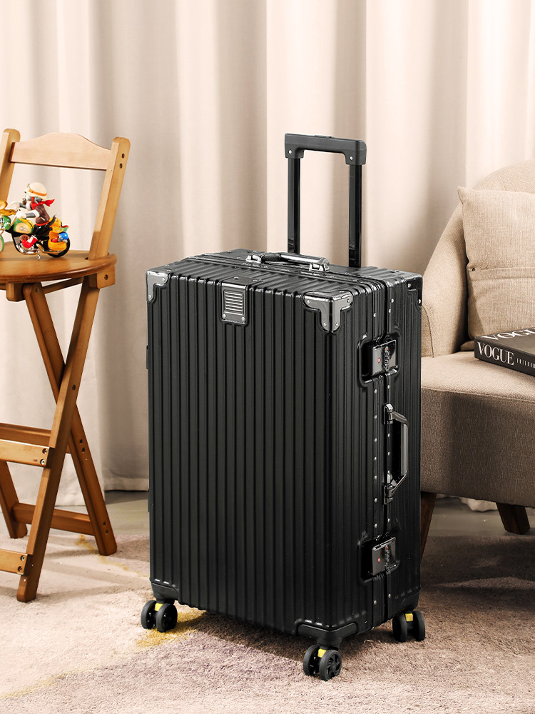 Luggage Suitcase Aluminum Frame 20 Trolley Case Universal Wheels 24 for Women and Men Students 26 Durable Password 28inch Leather Case