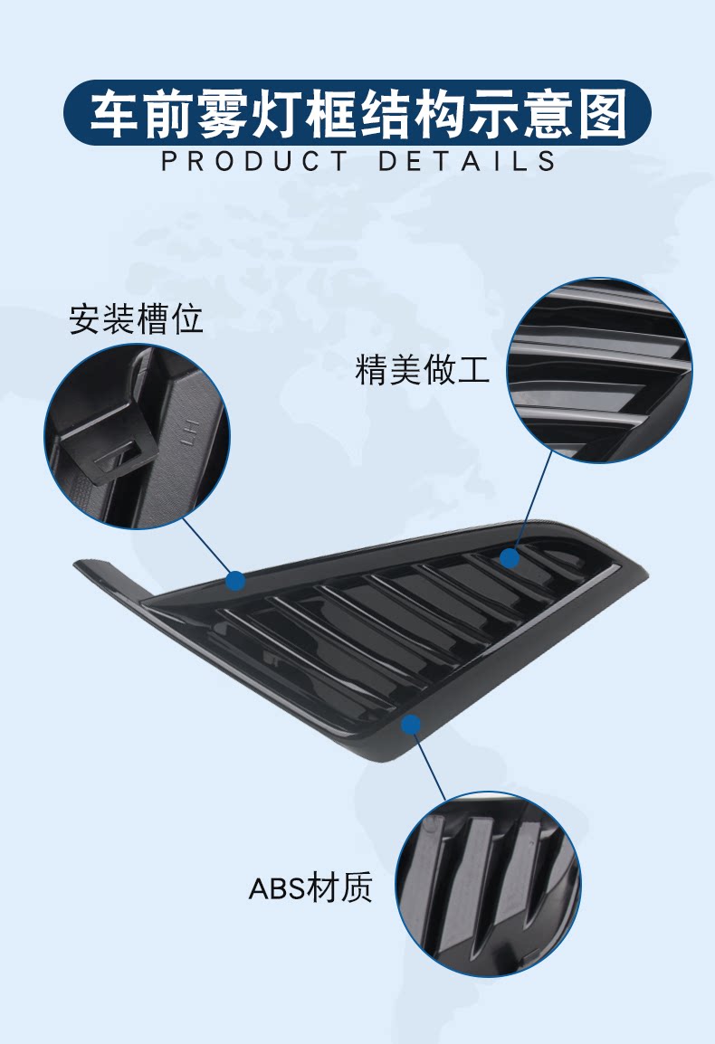 Suitable for Cadillac CT5 front bumper anti-fog lamp frame cover sports fog lamp frame decorative strip