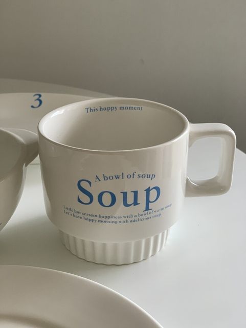 Anmuliangpin Nordic Ins Internet celebrity blogger English letter ceramic tableware plate dining set
