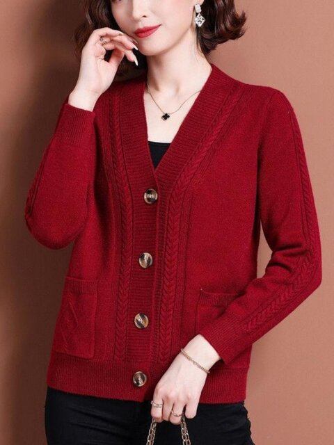 Middle-Aged Mother's Women's Outerwear Sweater Cardigan, Short Style, Stylish New Spring and Autumn Fashion Outerwear Knitted Jacket