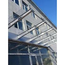 Customized glass awning carbon steel corbels and beam brackets stainless steel awning steel beams fully welded I-beam structure