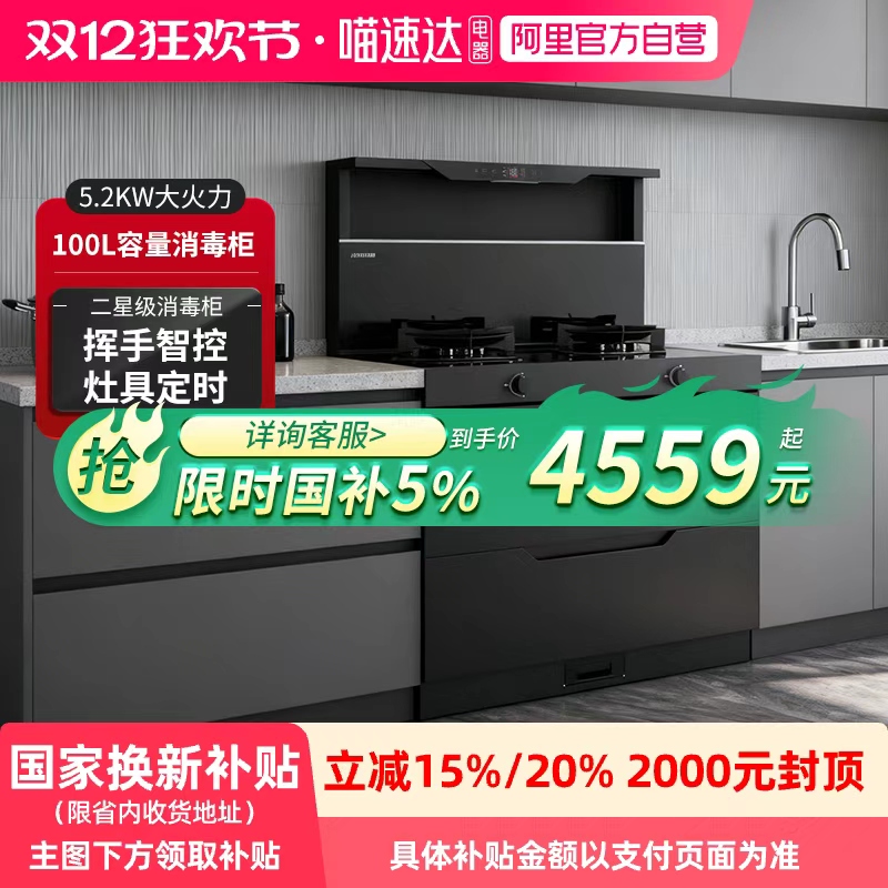 Okuda D2 black disinfection cabinet integrated stove home kitchen integrated stove 20