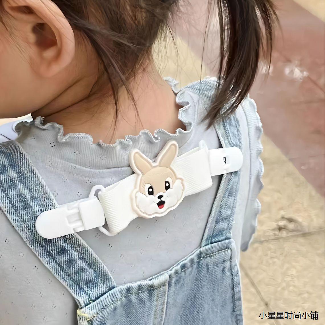 Baby suspenders rope fixed clip children's cartoon suspender skirt school bag anti-slip children's shoulder strap anti-drop artifact