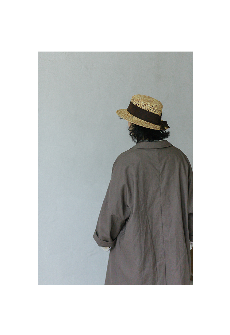 Fernfield | Autumn Brown and Grey Lapel Trench Coat - เสื้อสูท/เสื้อคลุมยาว - ผ้าฝ้าย/ผ้าลินิน 