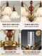 French-Style Vintage Living Room Chandelier with Solid Wood Lily of the Valley Flowers and Glass, Full-Spectrum Eye-Protection, High-End Bedroom and Study Lamp