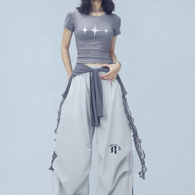 Jazz Dance Long-Sleeve Top with Fringe, Cool and Trendy Dancewear, Tassel Mesh Cover-Up