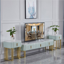 European marble TV cabinet coffee table combination ins style simple floor cabinet living room home small apartment audio-visual cabinet